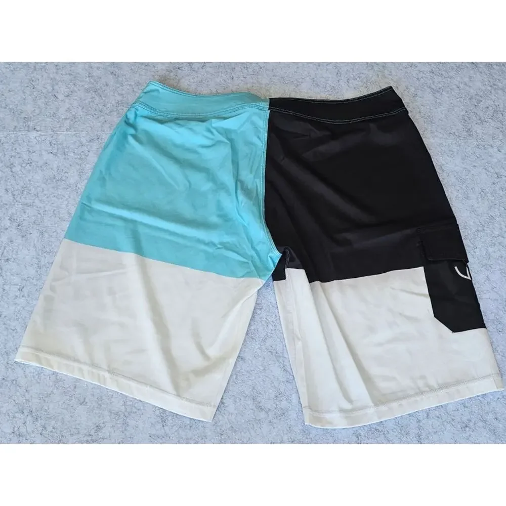 Vida Live Yours Colorblock Board Shorts Surf Swim Trunks Size 34